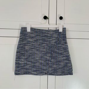 Wild Fable Blue Tweed Mini Skirt Size Small